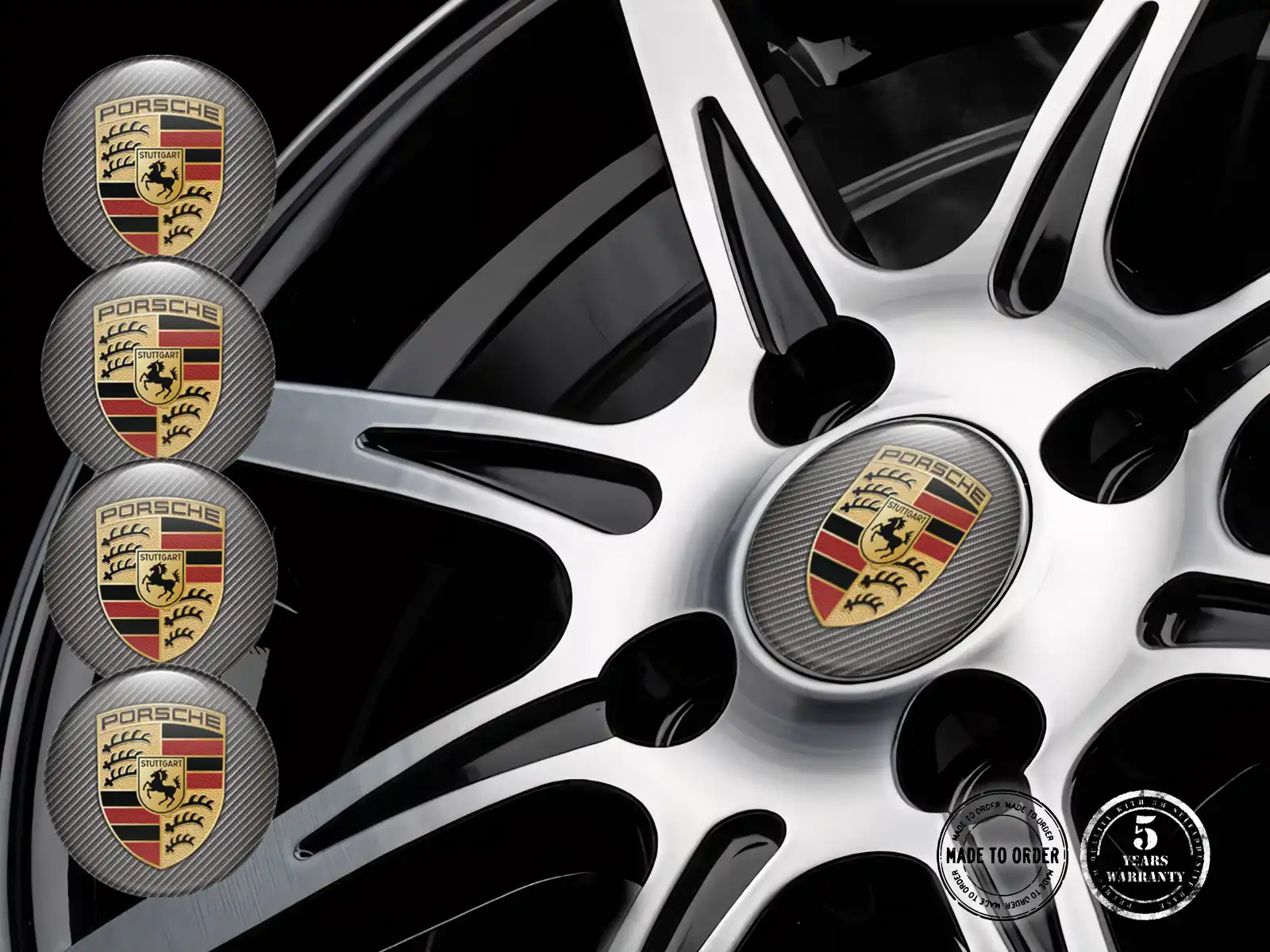 Porsche Radfelgendekoration Premium Gewölbte Ausgabe